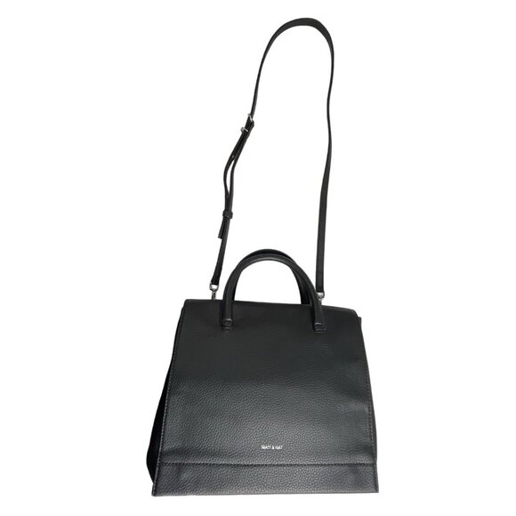 Matt And Nat Women's Adel Purity Black Vegan Leather Shoulder Crossbody Bag Sz M - Picture 2 of 16